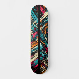 Retro-Futuristic Tech Street Art Skateboard 12