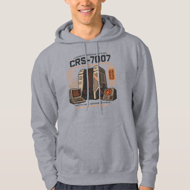 Retro Futuristisk AI Robot Dator Vaporwave Neon Hoodie (Framsida)