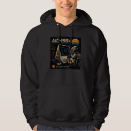 Retro Futuristisk AI Robot Dator Vaporwave Neon Hoodie