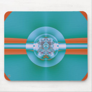 Retro Futuristisk Akva Korall Abstrakt Konst Musmatta