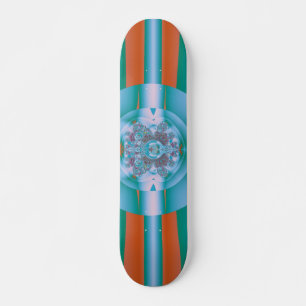 Retro Futuristisk Akva Korall Abstrakt Konst Old School Skateboard Bräda 18 Cm