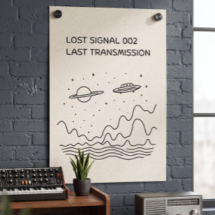 Retro Futuristisk Förlorad Signal Rymdöverföring Poster