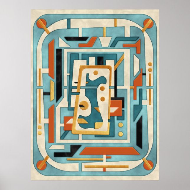 Retro Futuristisk Mid Century Modern  Poster (Framsidan)