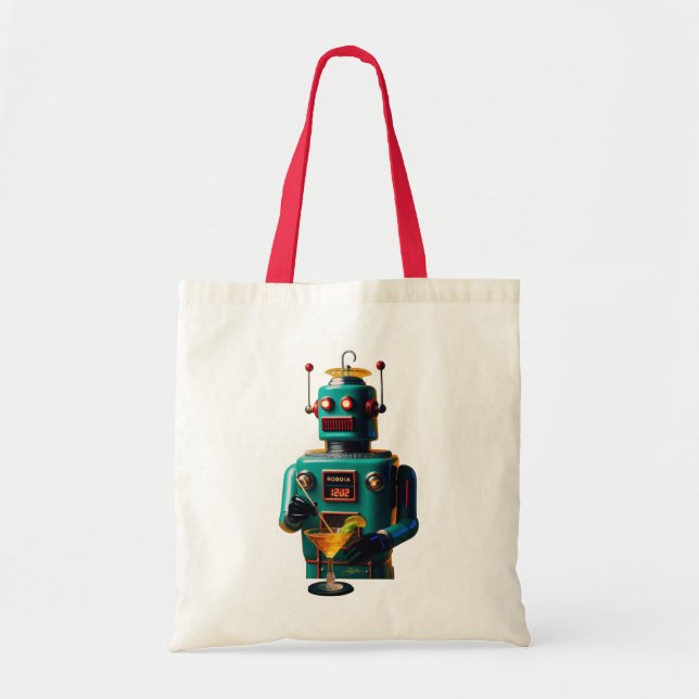 Retro Futuristisk Robot ROBIA 12J2 Mixolog Tygkasse (Framsidan)