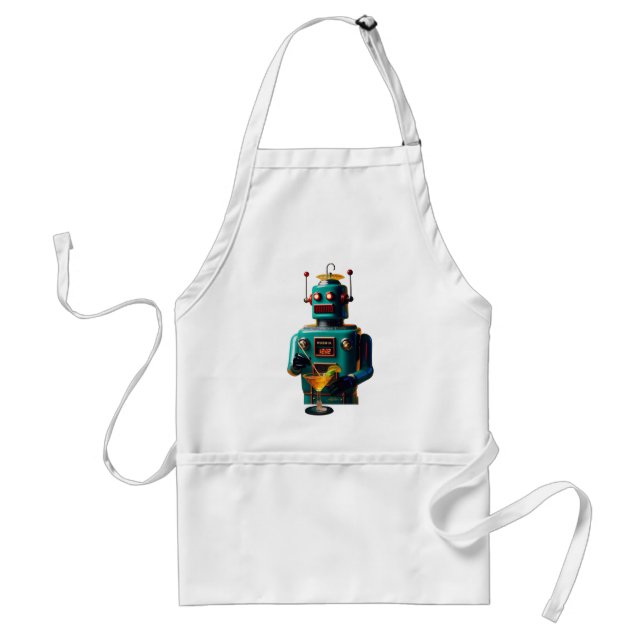 Retro Futuristisk Robot ROBIA 12J2 Mixologist Förkläde (Framsidan)