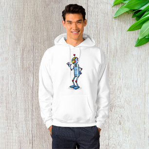 Retro Futuristisk Robotkaraktär som vinkar Hoodie