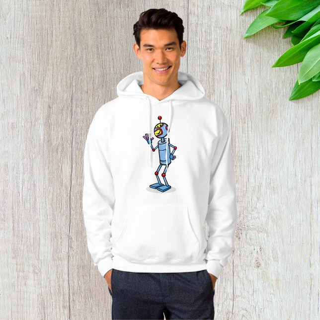 Retro Futuristisk Robotkaraktär som vinkar Hoodie (Skapare uppladdad)