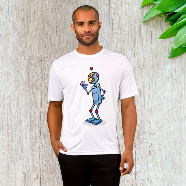 Retro Futuristisk Robotkaraktär som vinkar T Shirt (Skapare uppladdad)