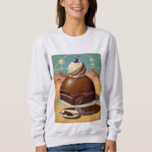 Retro futuristisk t-shirt med tårta