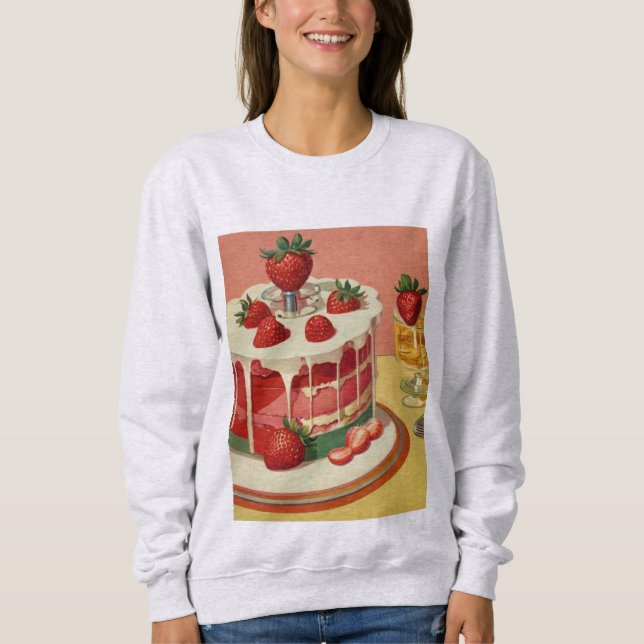 Retro futuristisk tårta sweatshirt t shirt (Framsida)