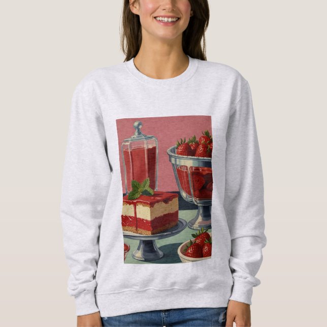 Retro futuristisk tårta sweatshirt  t shirt (Framsida)