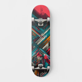 Retro-futuristisk Tech Street Art Skateboard 15