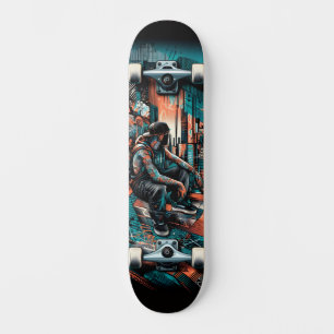 Retro-futuristisk Tech Street Art Skateboard 25