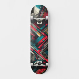 Retro-futuristisk teknik gatu konst skateboard 16
