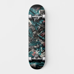 Retro-futuristisk teknik gatu konst skateboard 24