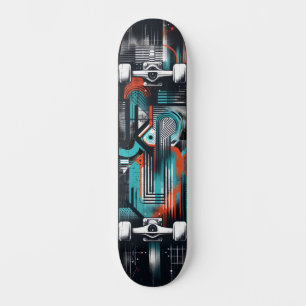 Retro-futuristisk teknik gatu konst skateboard 36