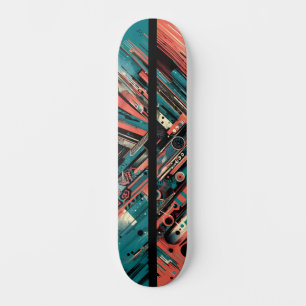 Retro-futuristisk teknik gatu konst skateboard 38