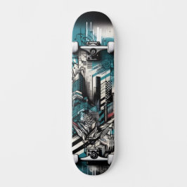 Retro-futuristisk teknik-gatukonst skateboard 1
