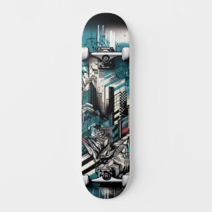 Retro-futuristisk teknik-gatukonst skateboard 1
