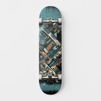 Retro-futuristisk teknik-gatukonst skateboard 34