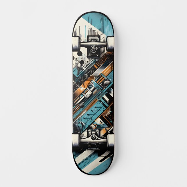 Retro-futuristisk teknik Street Art Skateboard 3 (Framsida)