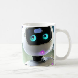 Retro Futuristisk Vänlig Robot Karaktär Kaffemugg