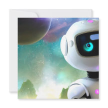 Retro Futuristisk Vänlig Robotkaraktär