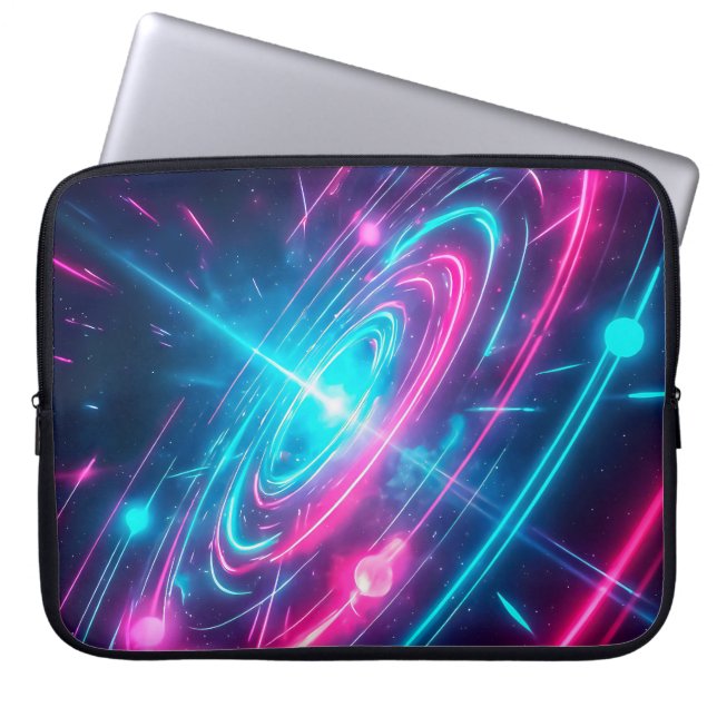Retro Futuristisk Vaporwave Rymdportal Laptop Fodral (Framsidan)