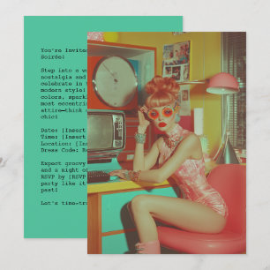 Retro Futuristiska Glam Aesthetic Inbjudningar