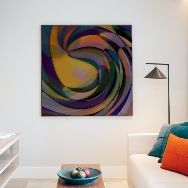Retro Futuristiska Radial Swirl Vinkarare Art Möns Poster (Skapare uppladdad)