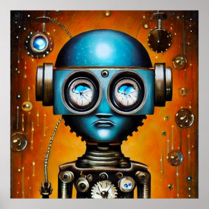Retro Futuristiska Robot Poster