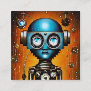 Retro Futuristiska Robot Tilläggskort