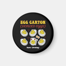 Retro Fyllda Ägg Sexpack Fitness Puns Vintage Ägg Magnet