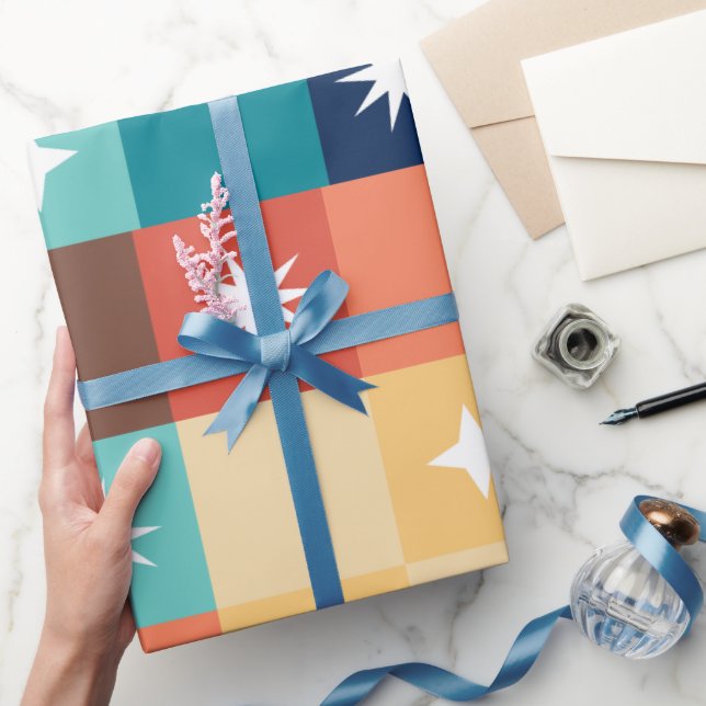 Retro fyrkanter presentpapper (Gifting)