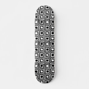 Retro-fyrkanter - svart på trä skateboard bräda 20 cm