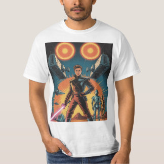 Retro Galactic Rebel T-Shirt - Sol och droid med d
