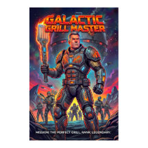 Retro Galaktisk Grillmästare Sci-Fi Parodi