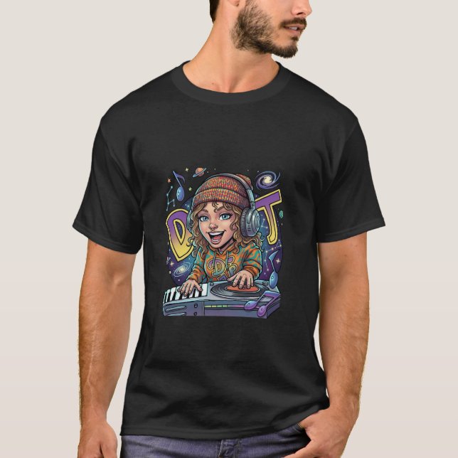 Retro Galaxy DJ T Shirt (Framsida)