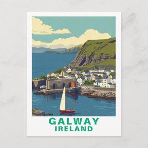 Retro Galway Irland Resa Konst Affisch Vykort