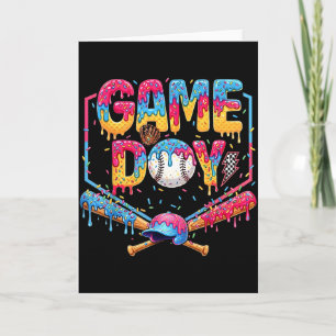 Retro Game Day Baseball Glass Strömmande Present F Kort