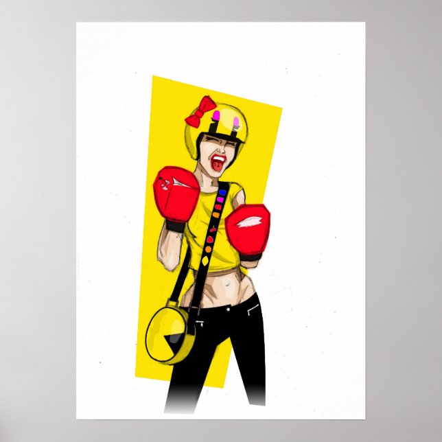 Retro Game Girl Poster (Framsidan)