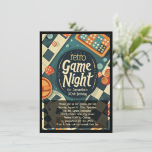 Retro Game Night Social eller Födelsedagsfest Inbjudningar