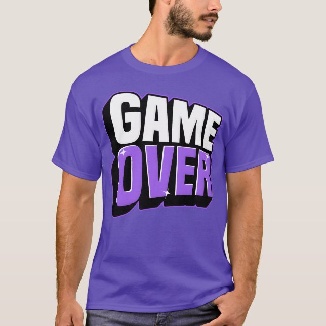 Retro Game Over Glow friend family T Shirt (Framsida)