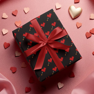 Retro Gamer 8-bitars hjärta och pil Presentpapper