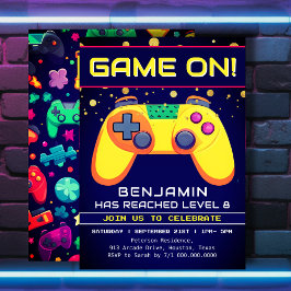 Retro Gamer Arcade Födelsedagsfest inbjudan