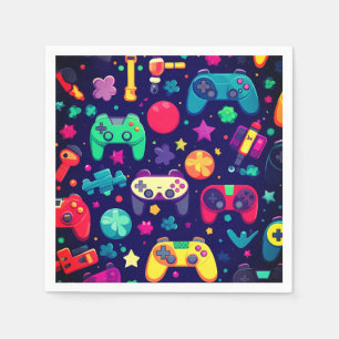 Retro Gamer Arcade Födelsedagsfest Napkins Pappersservett