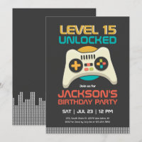Retro Gamer Boy Level Unlock Video Game Birday