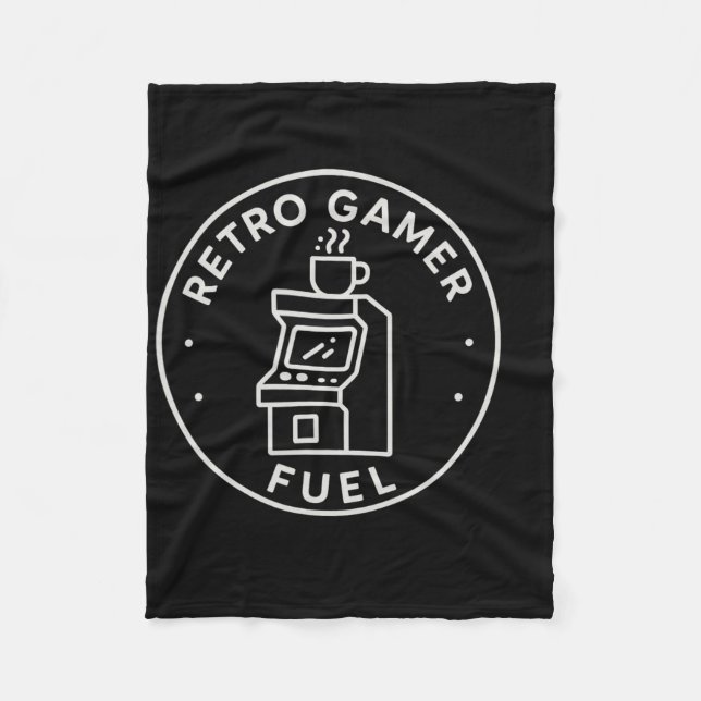 Retro Gamer Bränsle Arkad Kaffe Gaming För 80s Pap Fleecefilt (Framsidan)