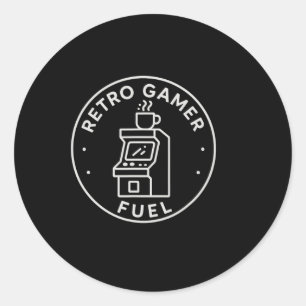 Retro Gamer Bränsle Arkad Kaffe Spelande För 80s P Runt Klistermärke