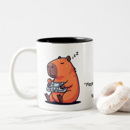 Retro Gamer Capybara Mug – Old School Vibes Två-Tonad Mugg